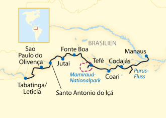  - 1.000 Meilen auf dem Amazonas Exklusiv-Charter: Unter Papageien und Piranhas von Manaus nach Tabatinga (2023/2024)