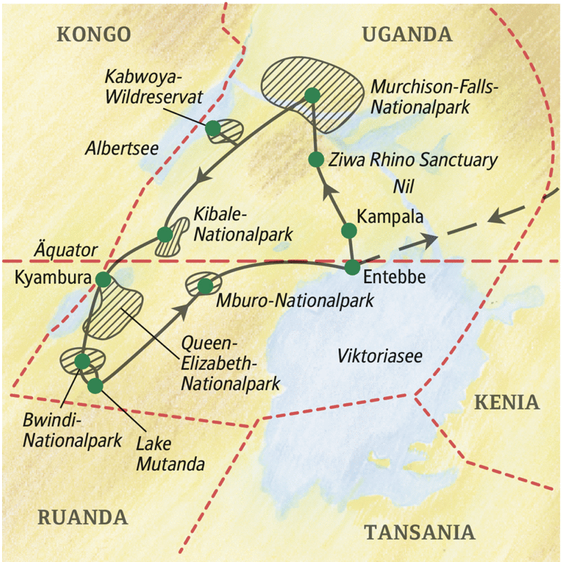 Studiosus - Uganda - mit Gorilla-Tracking