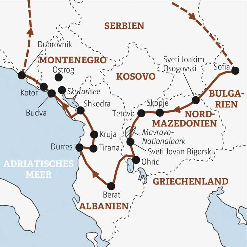 Marco Polo Reisen - Nordmazedonien – Albanien – Montenegro - Juwelen im unentdeckten Europa - Sonderreise