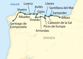  - Costa Verde Express - Individuell Mit dem Costa Verde Express durch das Grüne Spanien: Jakobsweg-Sonderroute Bilbao - Santiago de Compostela (2024)