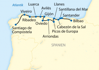  - Costa Verde Express - Individuell Mit dem Costa Verde Express durch das Grüne Spanien: Jakobsweg-Sonderroute Bilbao - Santiago de Compostela (2024)