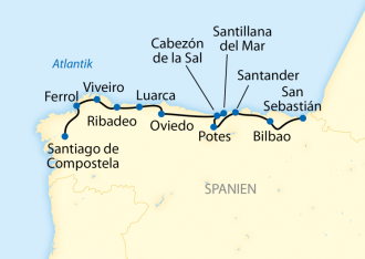  - Zugreise entlang Kantabriens Küste (Santiago de Compostela - San Sebastián) Mit dem El Transcantábrico Gran Lujo die Küste Kantabriens entdecken