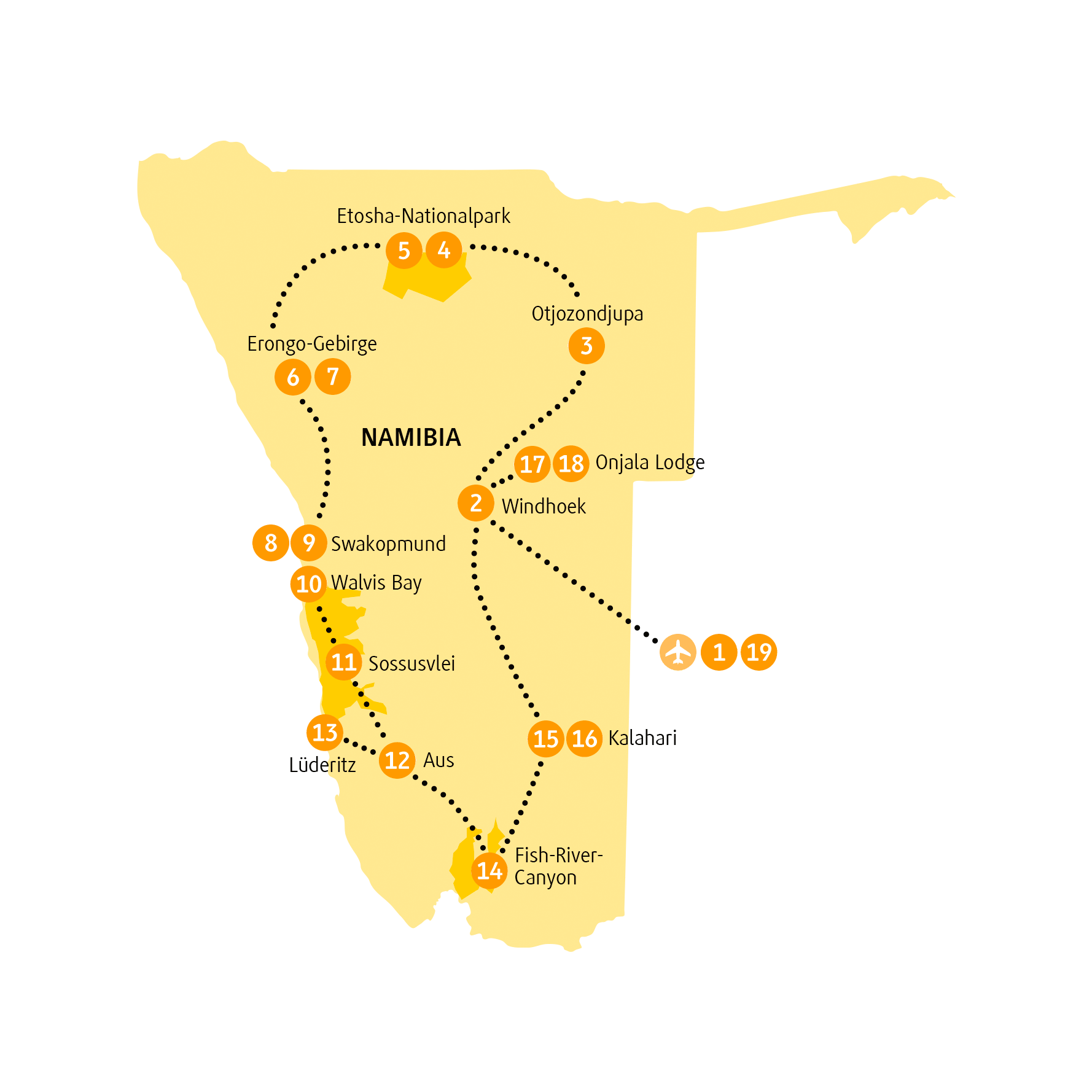  - Namibia Etosha 19 Tage Erlebnis-Reise