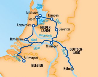 1AVista Reisen - Holland und Belgien 2024  8 Tage Flusskreuzfahrt  MS VistaNeo