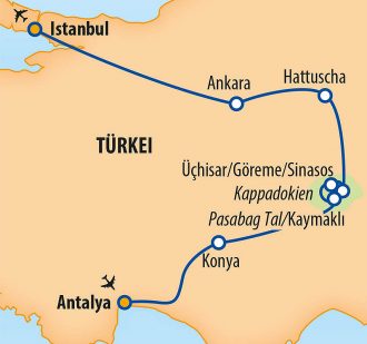 1AVista Reisen - Zu Derwischen und Feenkaminen 2024 – 8 Tage Türkei Rundreise
