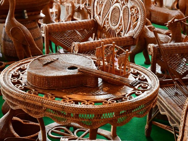 Dorf Camacha mit Korbflechtkunst