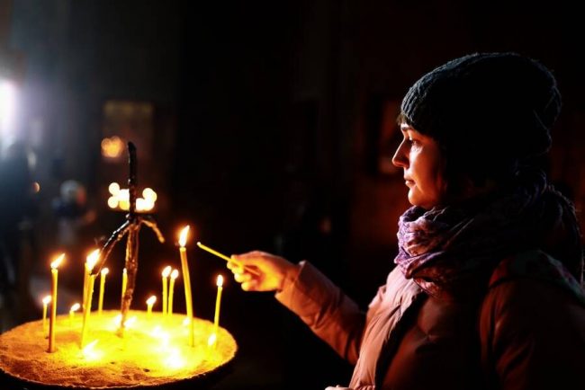 Silvesterfeuerwerk in Georgiens Haupstadt Tiflis