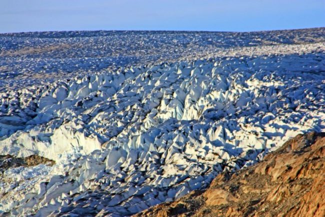 Gletscherzunge im Abendlicht