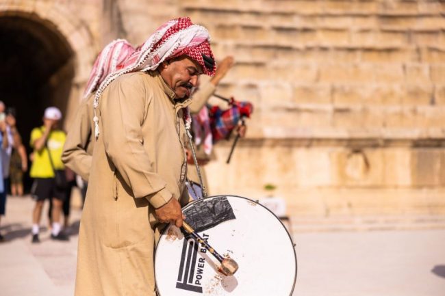 Traditionelle Musiker im r&ouml;mischen Theater von Jerasch