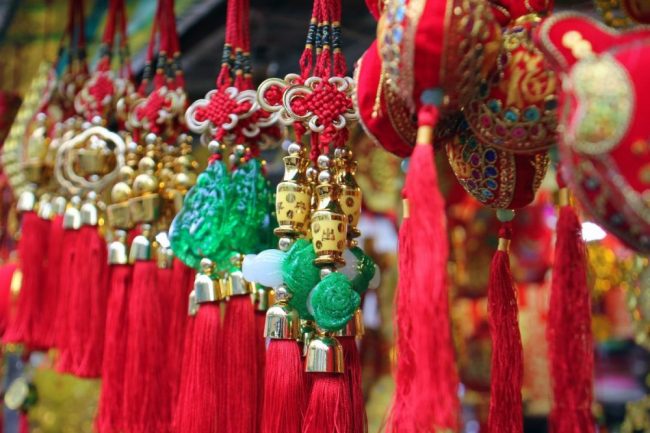 Anh&auml;nger kurz vor dem Neujahrsfest in Saigon