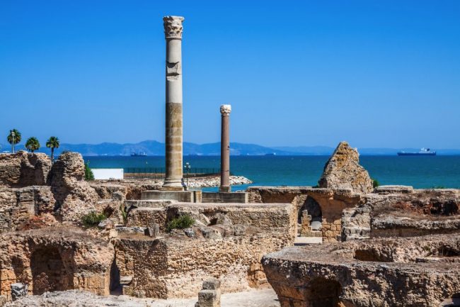 Antike Ruinen in Karthago am Mittelmeer