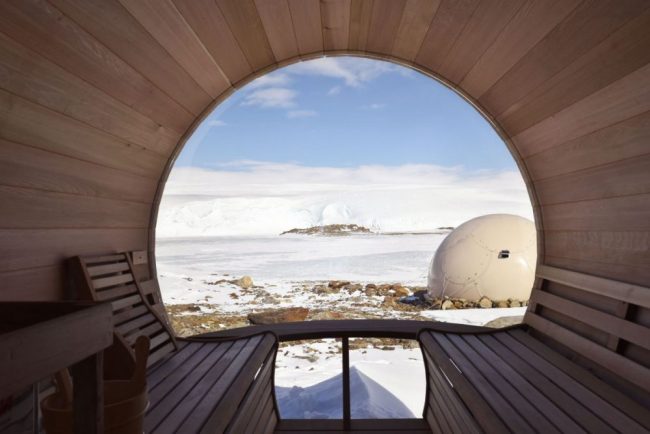 Wellness in der Antarktis &ndash; Sauna mit Panoramablick