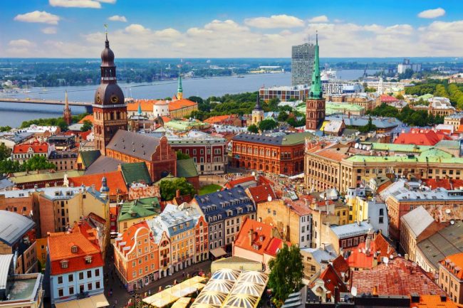 Panoramablick auf die Altstadt von Riga